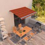 Markise Automatisch Einziehbar 300x250 cm Orange und Braun