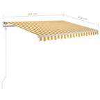 Markise Manuell Einziehbar 350x250 cm Gelb und Weiß