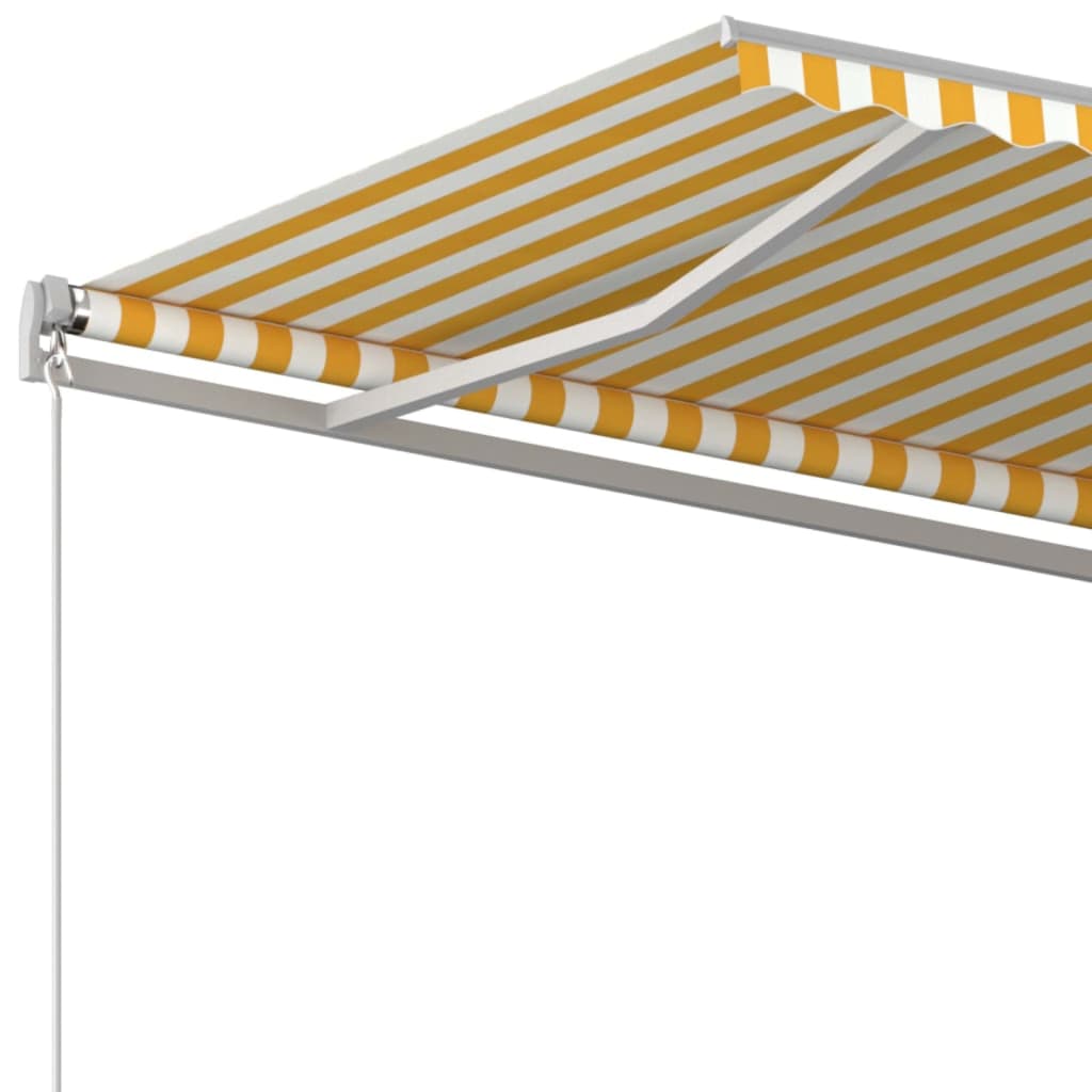 Markise Manuell Einziehbar 450x300 cm Gelb und Weiß