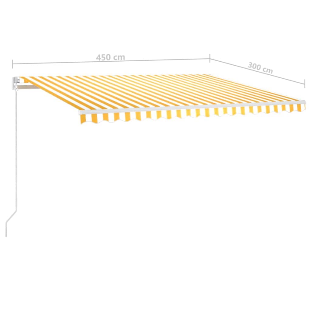 Markise Manuell Einziehbar 450x300 cm Gelb und Weiß
