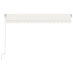 Markise Manuell Einziehbar mit LED 450x300 cm Creme