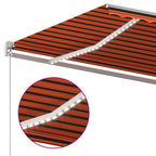 Markise Manuell Einziehbar mit LED 450x300 cm Orange und Braun