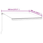 Markise Automatisch Einziehbar 450x300 cm Creme