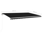 Automatische Markise mit LED Windsensor 500x300 cm Anthrazit