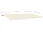 Automatische Markise mit LED & Windsensor 600x300 cm Creme