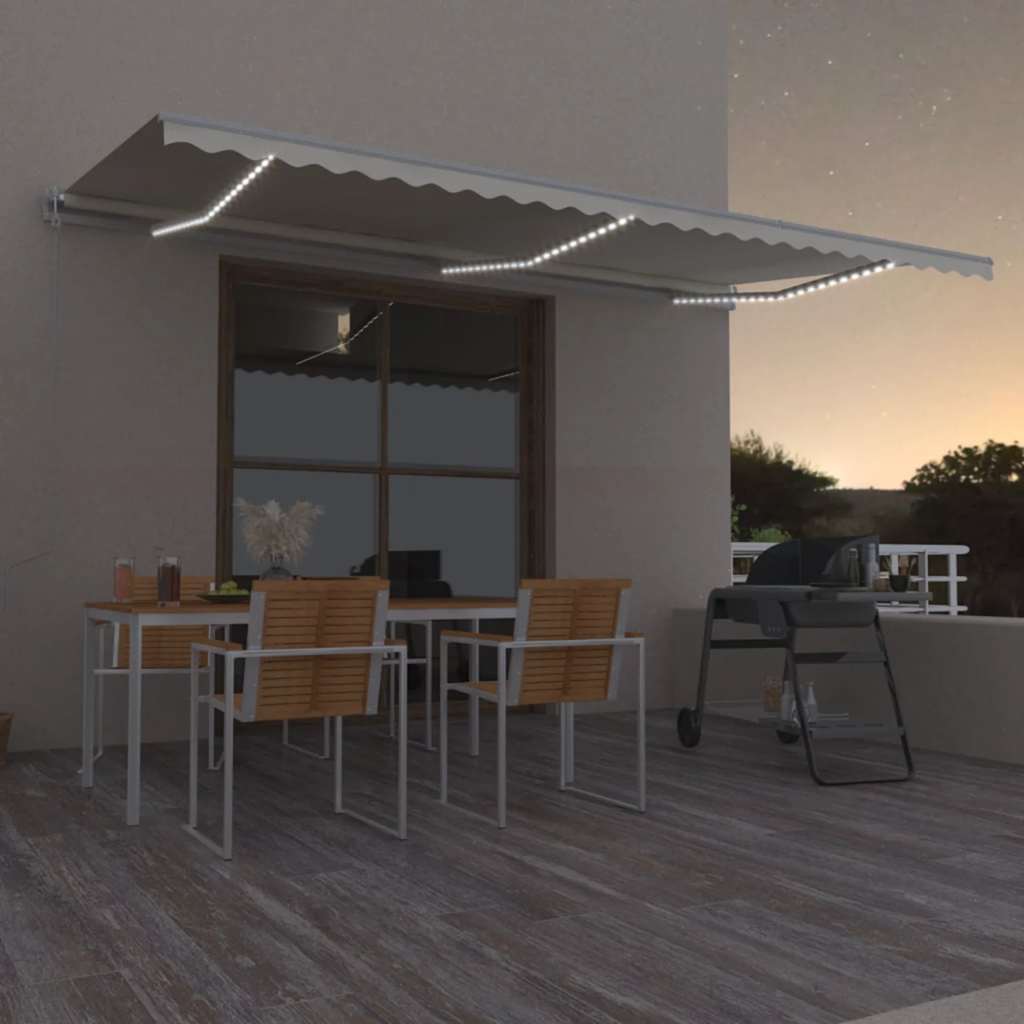 Automatische Markise mit LED & Windsensor 600x300 cm Creme