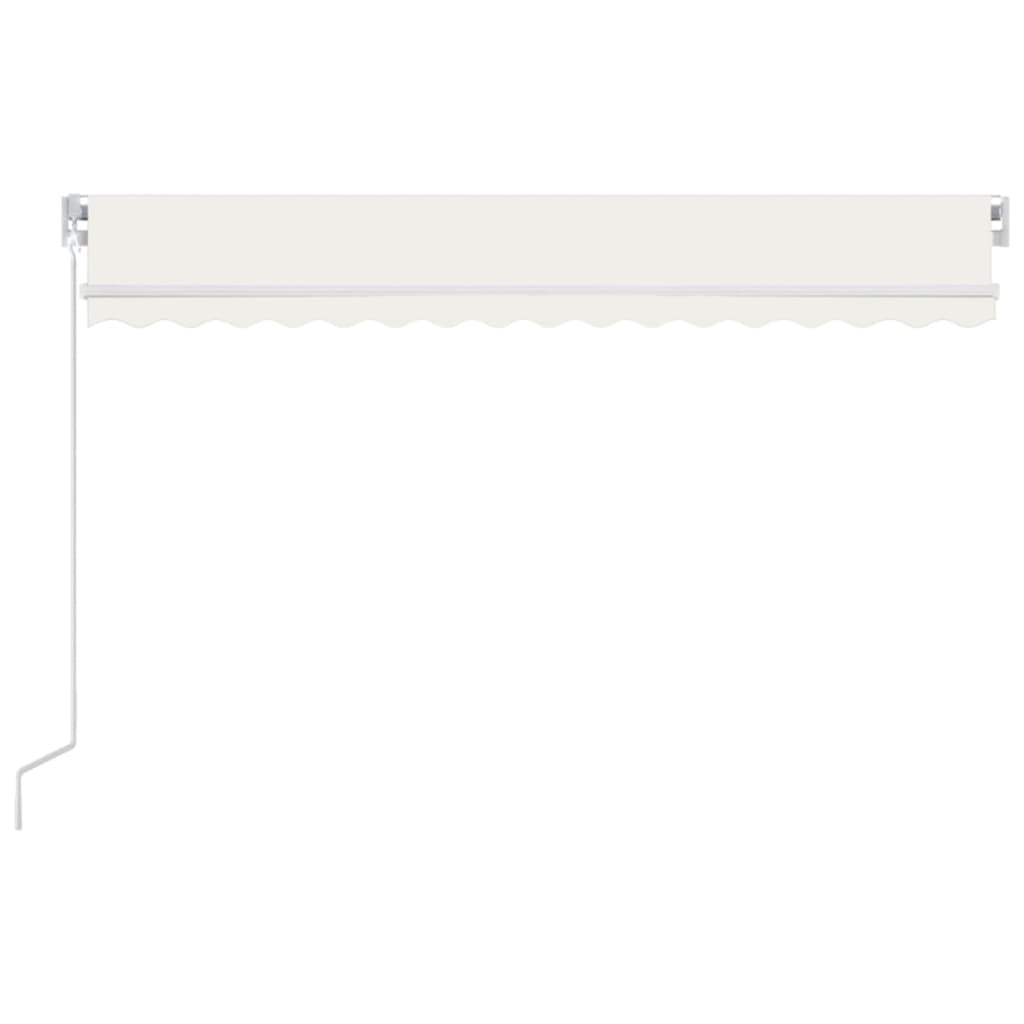 Markise Manuell Einziehbar mit LED 400x350 cm Creme