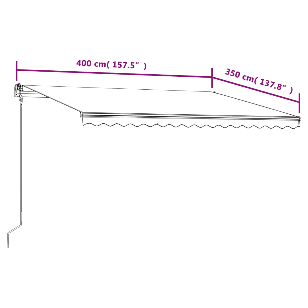 Markise Automatisch Einziehbar 400x350 cm Creme