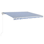 Markise Automatisch Einziehbar 450x350 cm Blau und Weiß