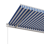 Markise Automatisch Einziehbar 450x350 cm Blau und Weiß