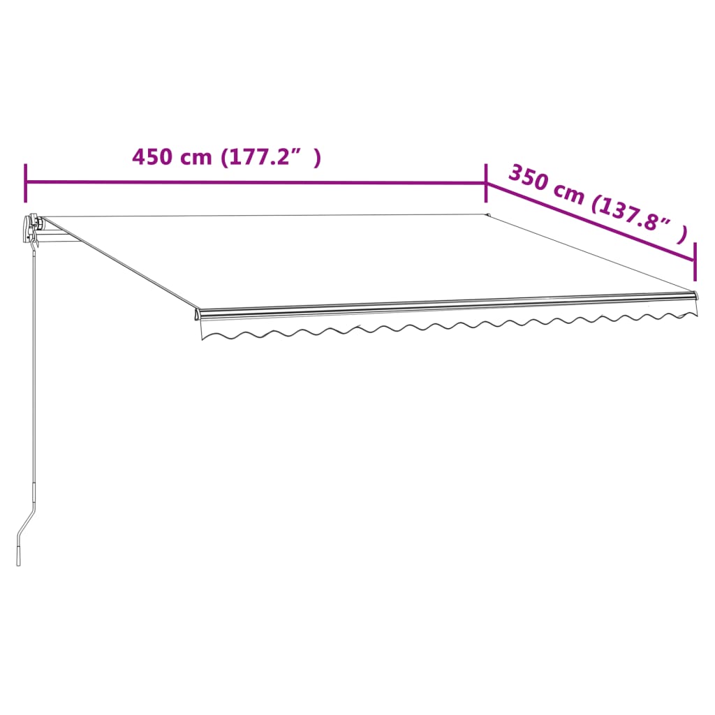 Markise Automatisch Einziehbar 450x350 cm Blau und Weiß