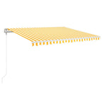 Markise Automatisch Einziehbar 450x350 cm Gelb und Weiß