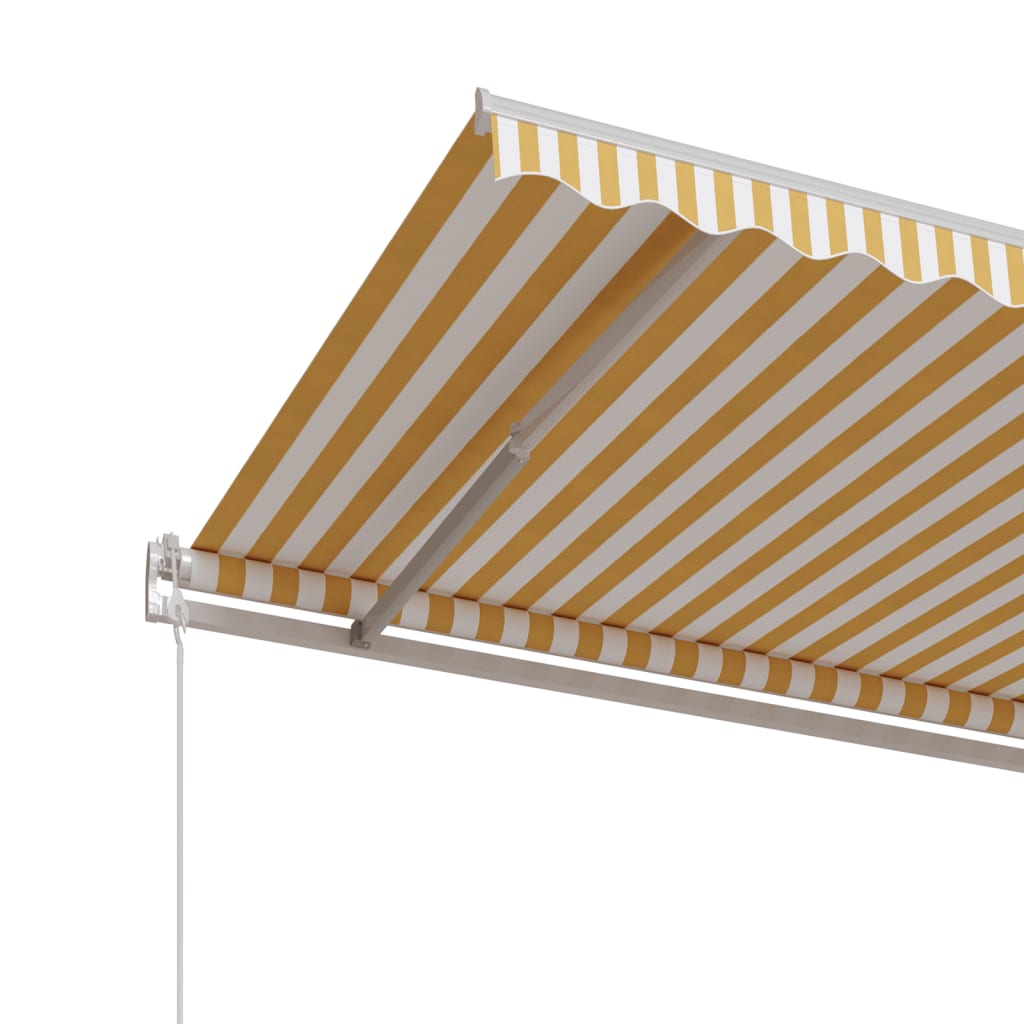 Markise Automatisch Einziehbar 450x350 cm Gelb und Weiß