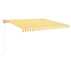 Automatische Markise mit LED & Windsensor 450x350 cm Gelb/Weiß