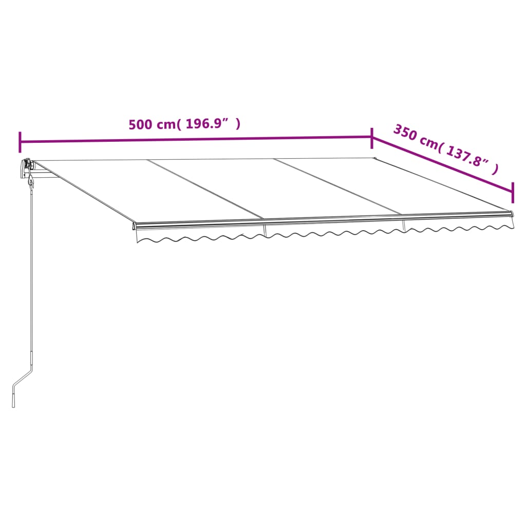 Markise Automatisch Einziehbar 500x350 cm Gelb und Weiß