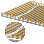 Automatische Markise mit LED & Windsensor 500x350 cm Gelb/Weiß