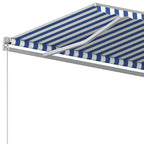 Markise Manuell Einziehbar 600x350 cm Blau und Weiß