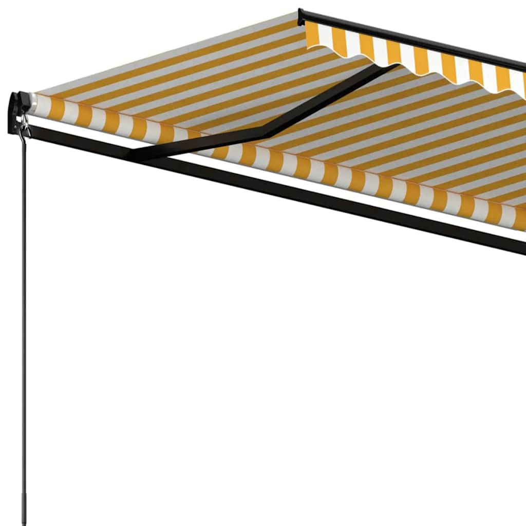 Markise Manuell Einziehbar 350x250 cm Gelb und Weiß