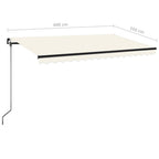Markise Manuell Einziehbar mit LED 400x350 cm Creme