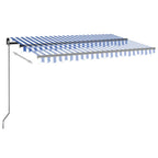 Automatische Markise mit LED & Windsensor 400x350 Blau und Weiß
