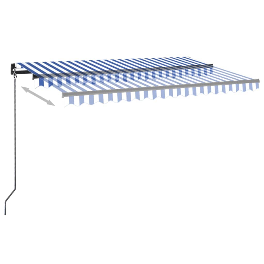 Automatische Markise mit LED & Windsensor 400x350 Blau und Weiß