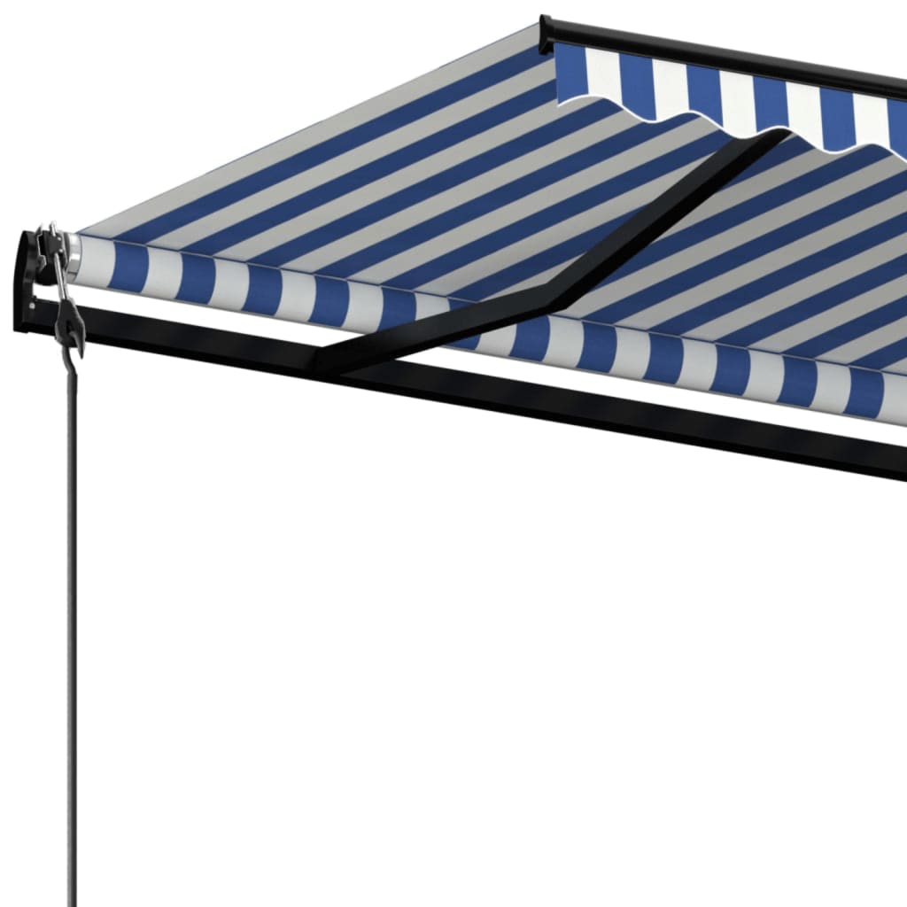 Markise Automatisch Einziehbar 450x350 cm Blau und Weiß