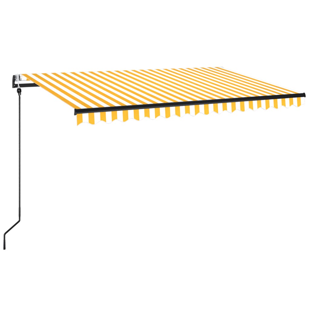 Markise Automatisch Einziehbar 450x350 cm Gelb und Weiß