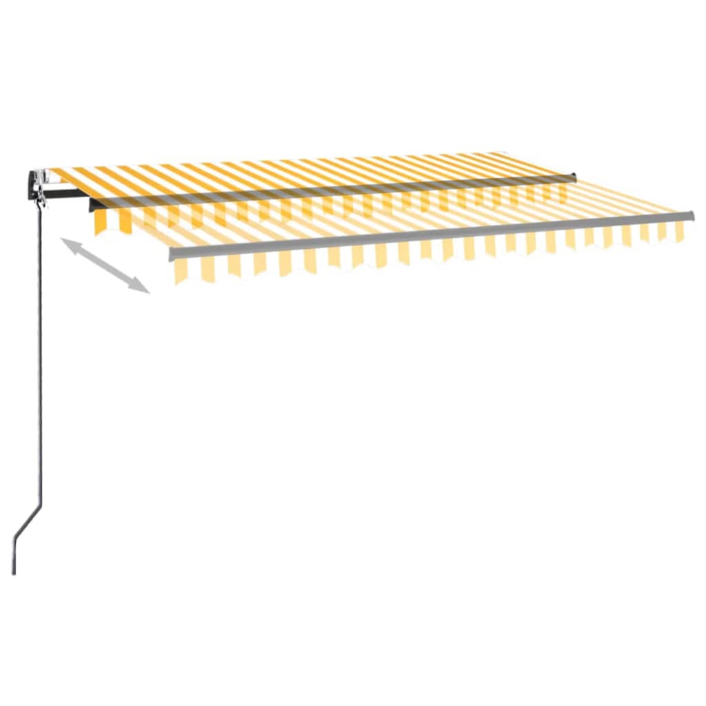 Markise Automatisch Einziehbar 450x350 cm Gelb und Weiß