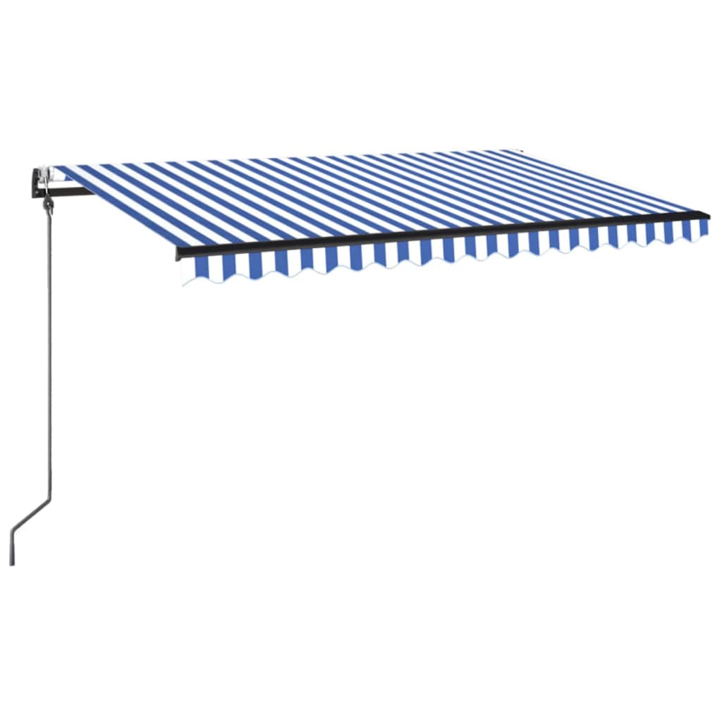 Automatische Markise mit LED & Windsensor 450x350 Blau und Weiß