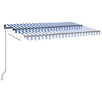 Automatische Markise mit LED & Windsensor 450x350 Blau und Weiß