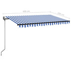 Automatische Markise mit LED & Windsensor 450x350 Blau und Weiß