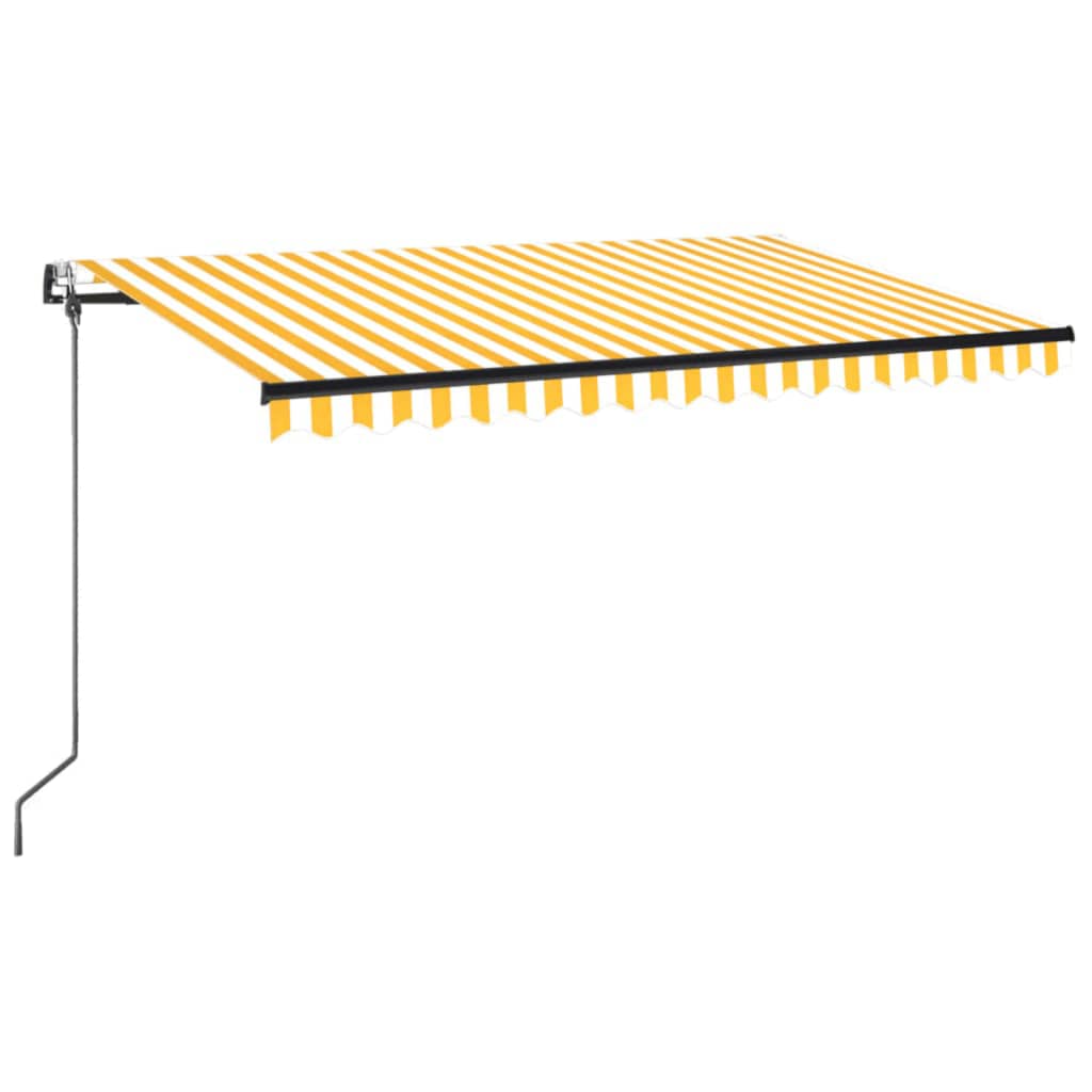 Automatische Markise mit LED & Windsensor 450x350 cm Gelb/Weiß
