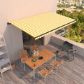 Markise Manuell Einziehbar 500x350 cm Gelb und Weiß
