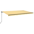 Markise Manuell Einziehbar mit LED 500x350 cm Gelb & Weiß