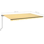 Markise Manuell Einziehbar mit LED 500x350 cm Gelb & Weiß