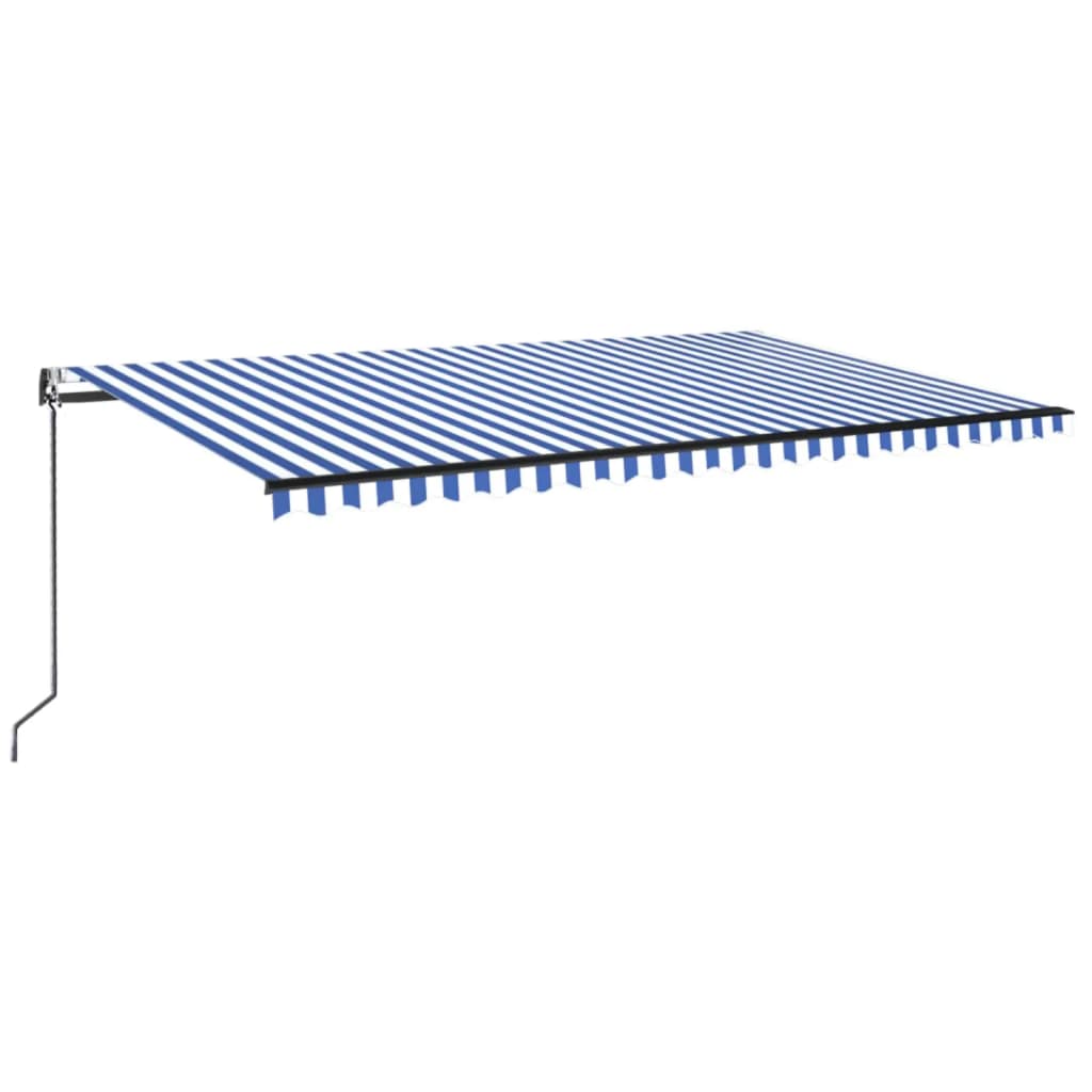Markise Automatisch Einziehbar 500x350 cm Blau und Weiß