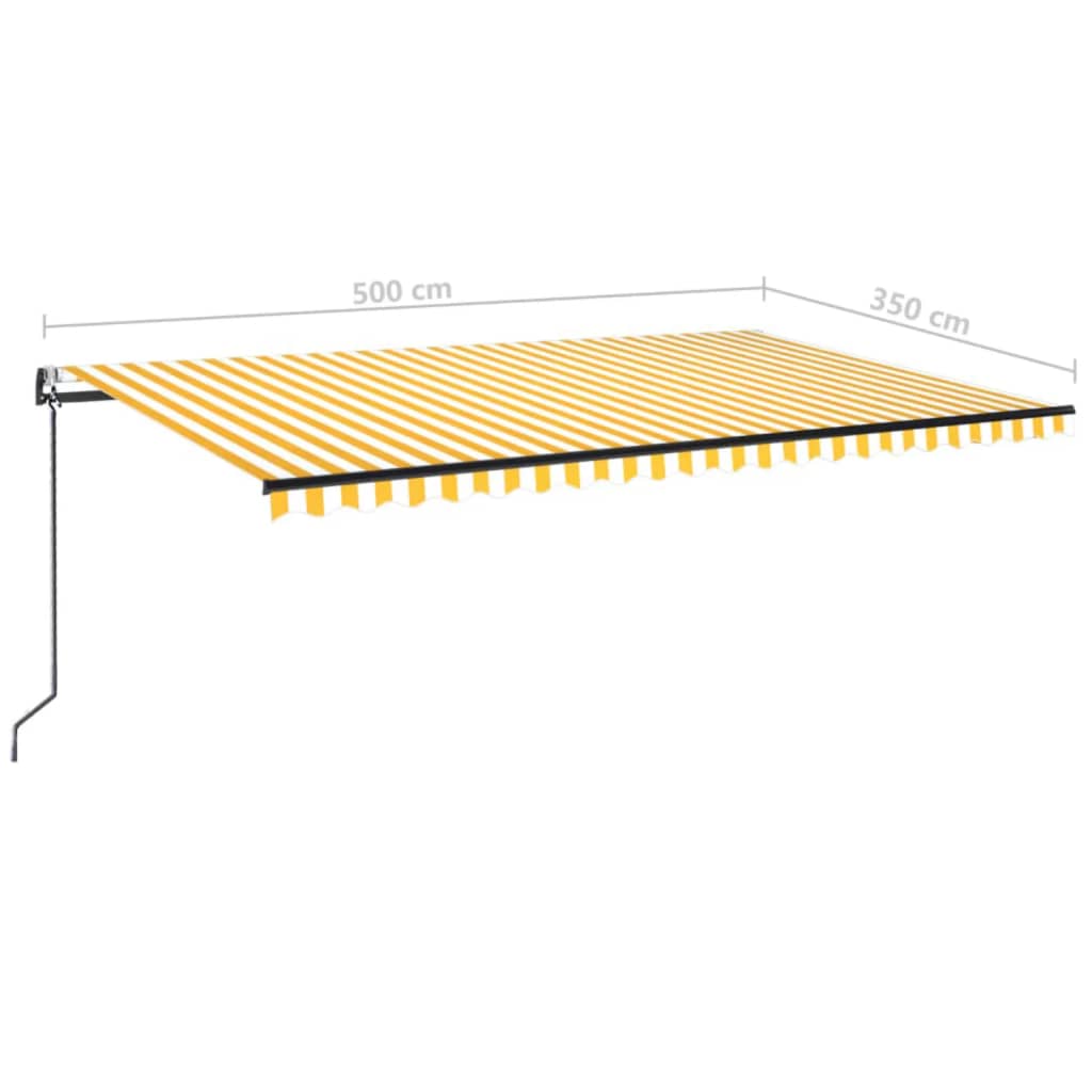 Markise Automatisch Einziehbar 500x350 cm Gelb und Weiß