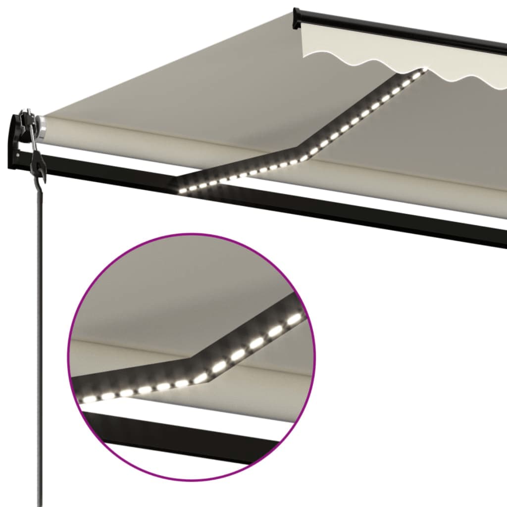 Automatische Markise mit LED & Windsensor 500x350 cm Creme