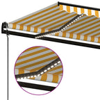 Automatische Markise mit LED & Windsensor 500x350 cm Gelb/Weiß