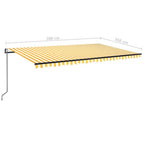 Automatische Markise mit LED & Windsensor 500x350 cm Gelb/Weiß