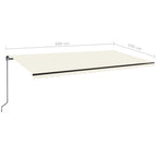 Markise Manuell Einziehbar 600x350 cm Creme