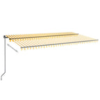 Markise Manuell Einziehbar mit LED 600x350 cm Gelb & Weiß