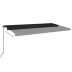 Markise Manuell Einziehbar mit LED 600x350 cm Anthrazit