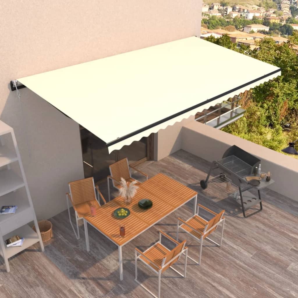 Markise Automatisch Einziehbar 600x350 cm Creme