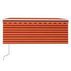 Markise Automatisch Einziehbar mit Volant 3x2,5 m Orange Braun