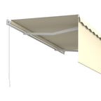Markise Manuell Einziehbar mit Rollo 3,5x2,5 m Creme
