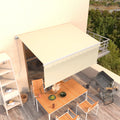 Markise Manuell Einziehbar mit Rollo 3,5x2,5 m Creme