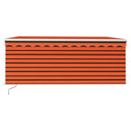 Markise Manuell Einziehbar mit Rollo LED 3,5x2,5 m Orange Braun