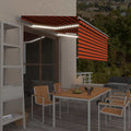 Markise Manuell Einziehbar mit Rollo LED 3,5x2,5 m Orange Braun