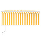 Markise Automatisch mit Rollo LED Windsensor 3,5x2,5m Gelb Weiß